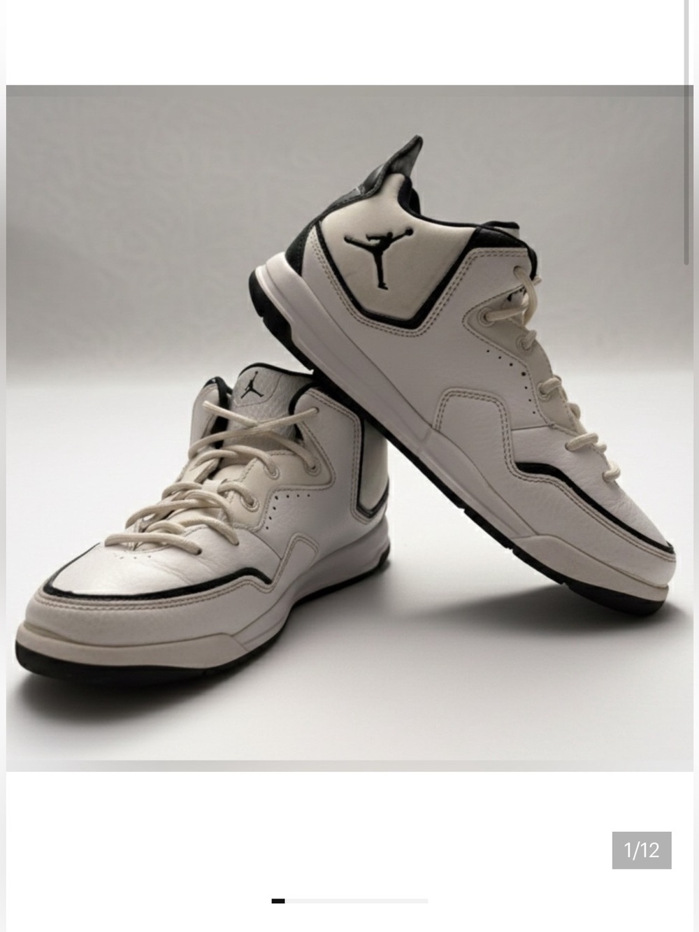 Nike Jordan White Black Athletic Grade School 2.5Y Sneakers Running Shoes Boy